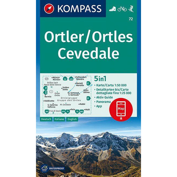 KOMPASS WANDERKARTE ORTLER/ORTLES, CEVEDALE 1:50 000
