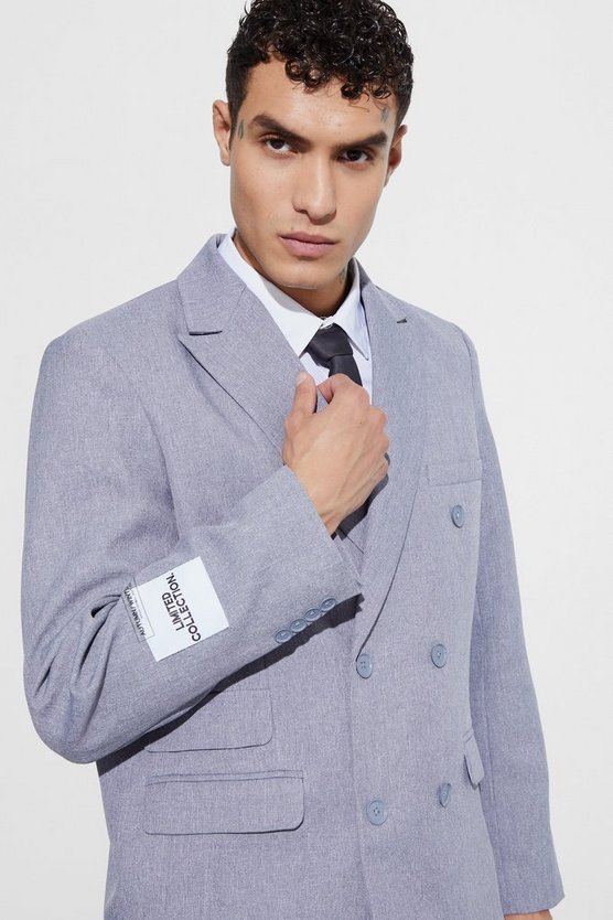 Zweireihiger strukturierter Oversize Blazer