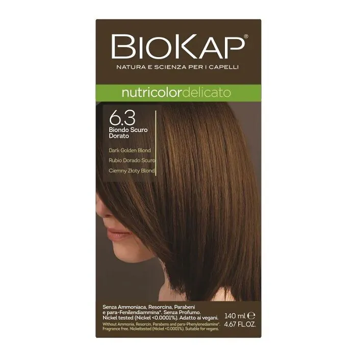 Biokap Nutricolor Delicato Hårfarve, 6.3 mørk gyldenblond