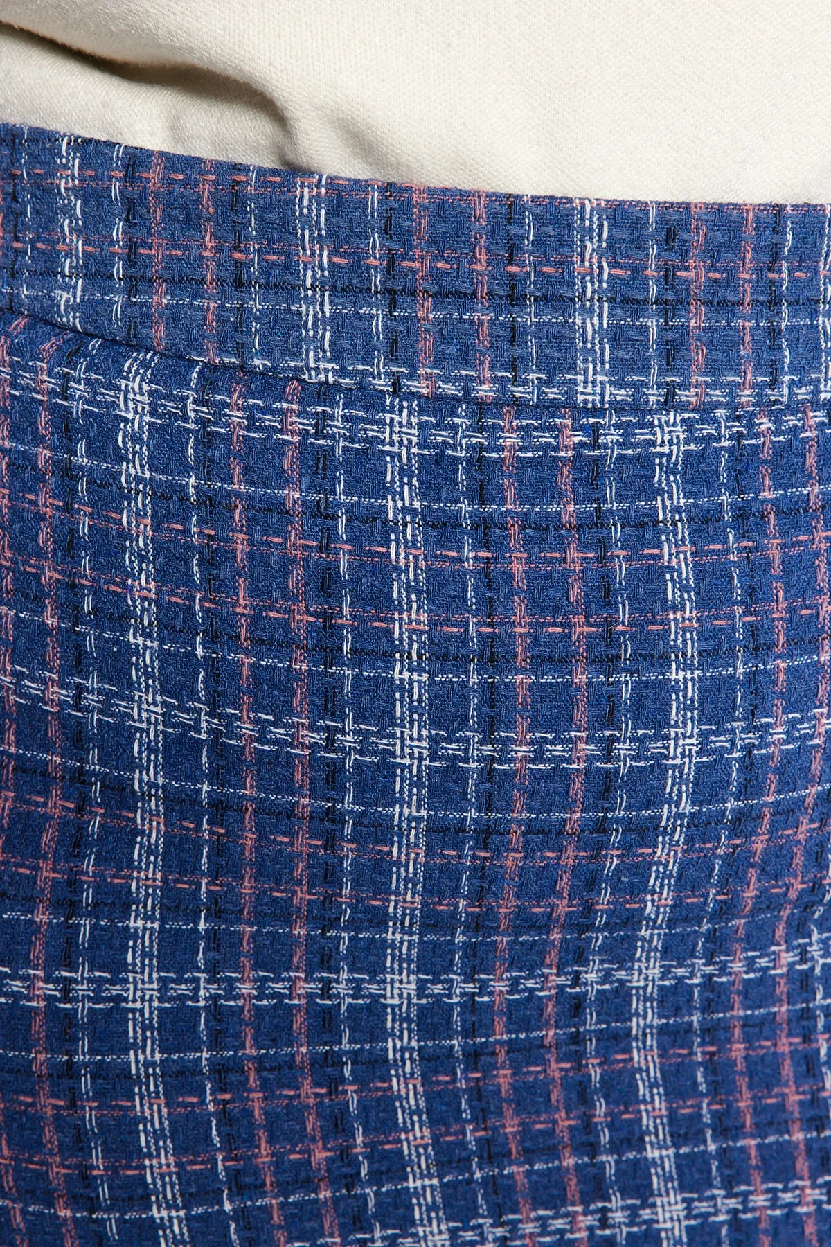Trendyol Curve  Blau karierter gemusterter Rock TBBAW24AZ00003