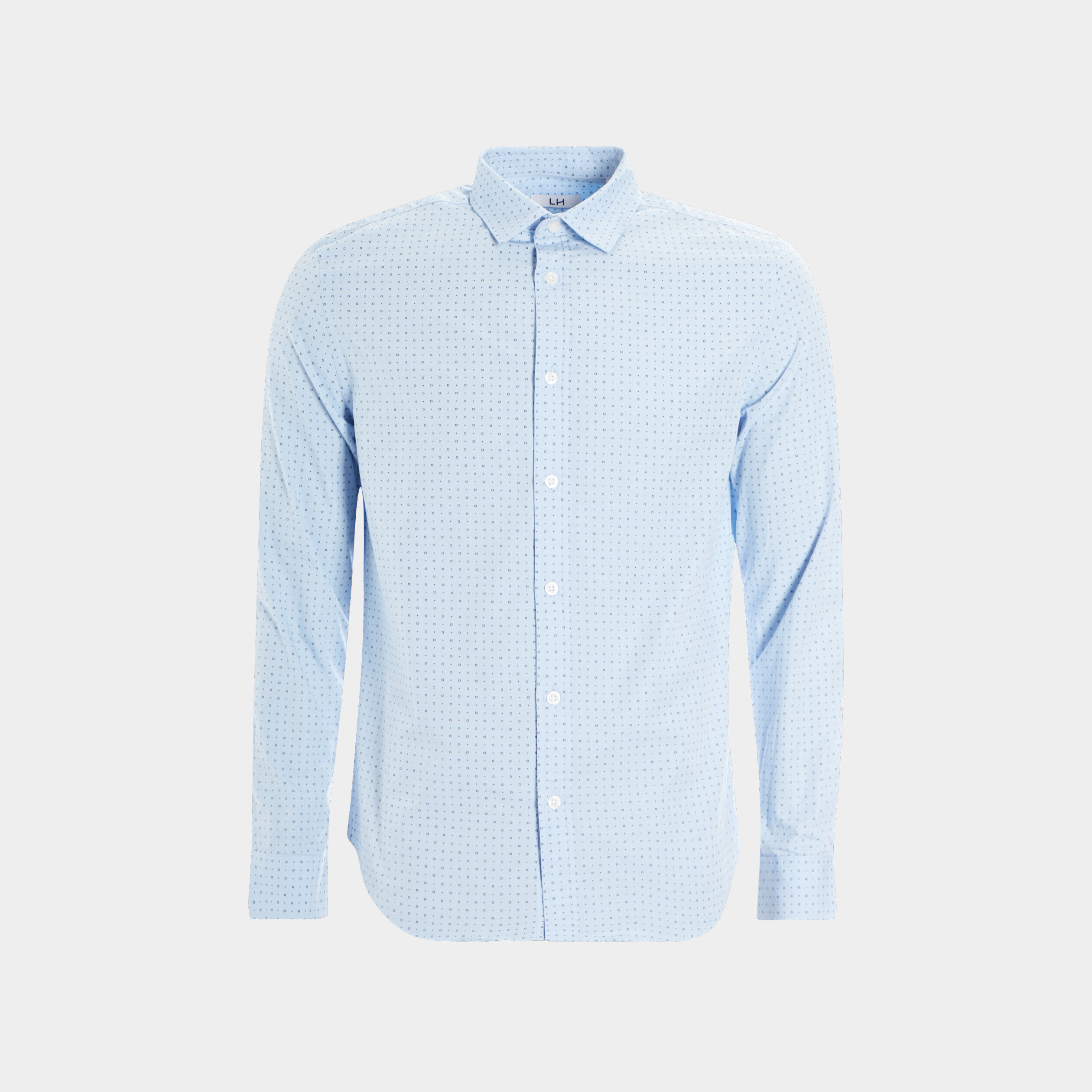 Chemise manches longues col italien bleu ciel homme | La Halle