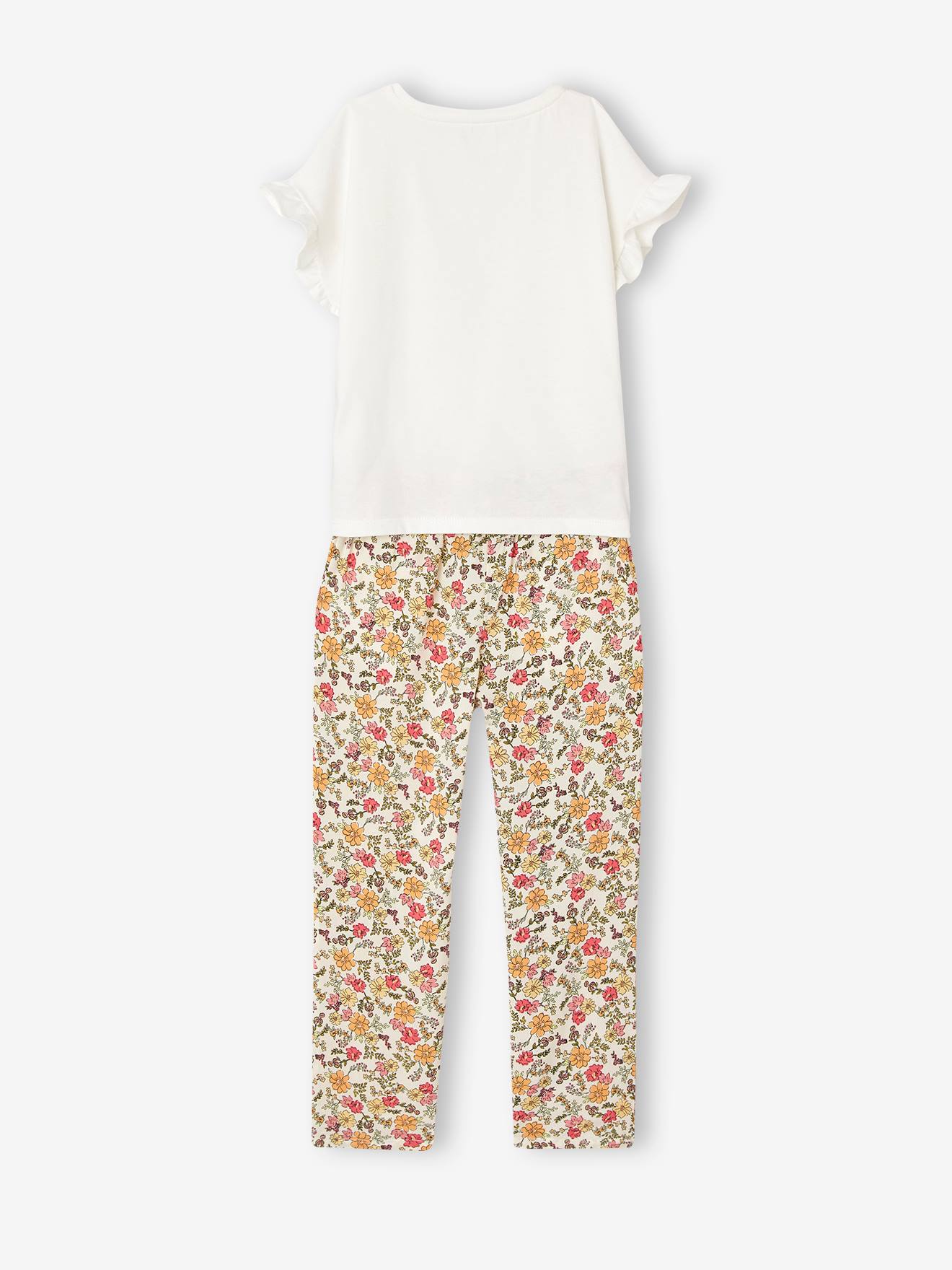 Vertbaudet Mädchen-Set: T-Shirt & Hose - wollweiß