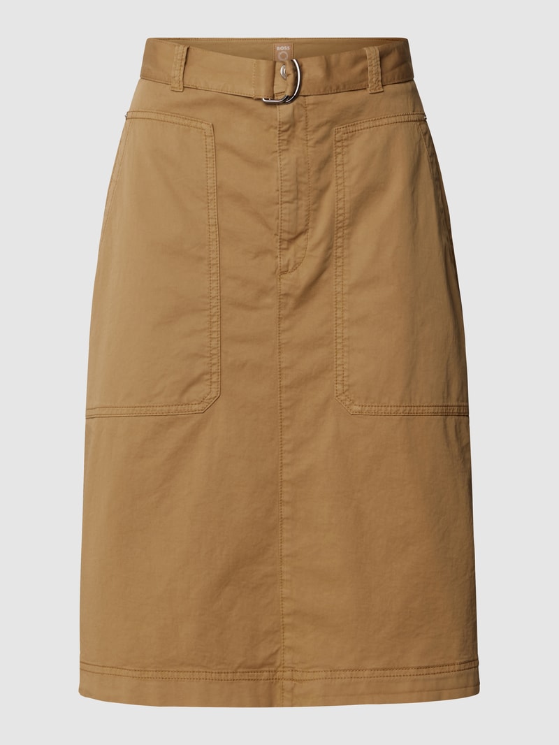 Knielanger Rock in A-Linie Modell 'Verea' in beige