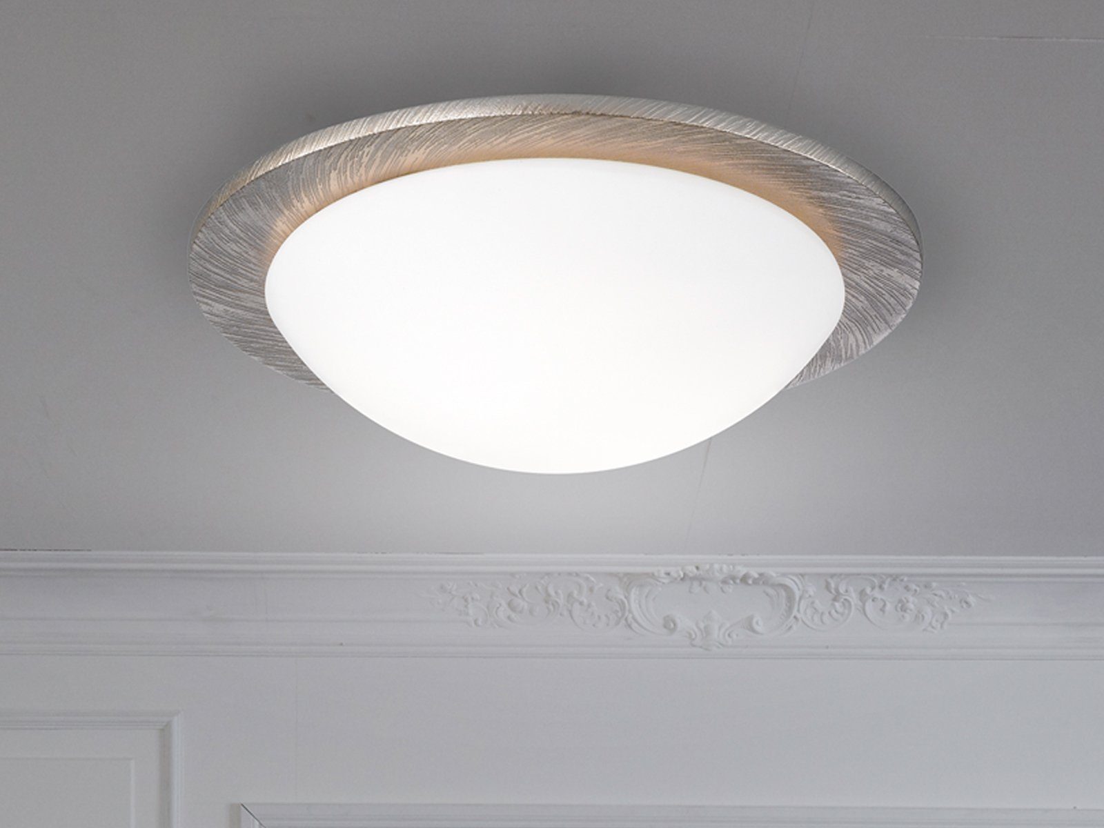 meineWunschleuchte LED Deckenleuchte, LED wechselbar, Warmweiß, Exklusive Designer Lampe dimmbar Ø 38cm mit Lampenschirm Opal-Glas