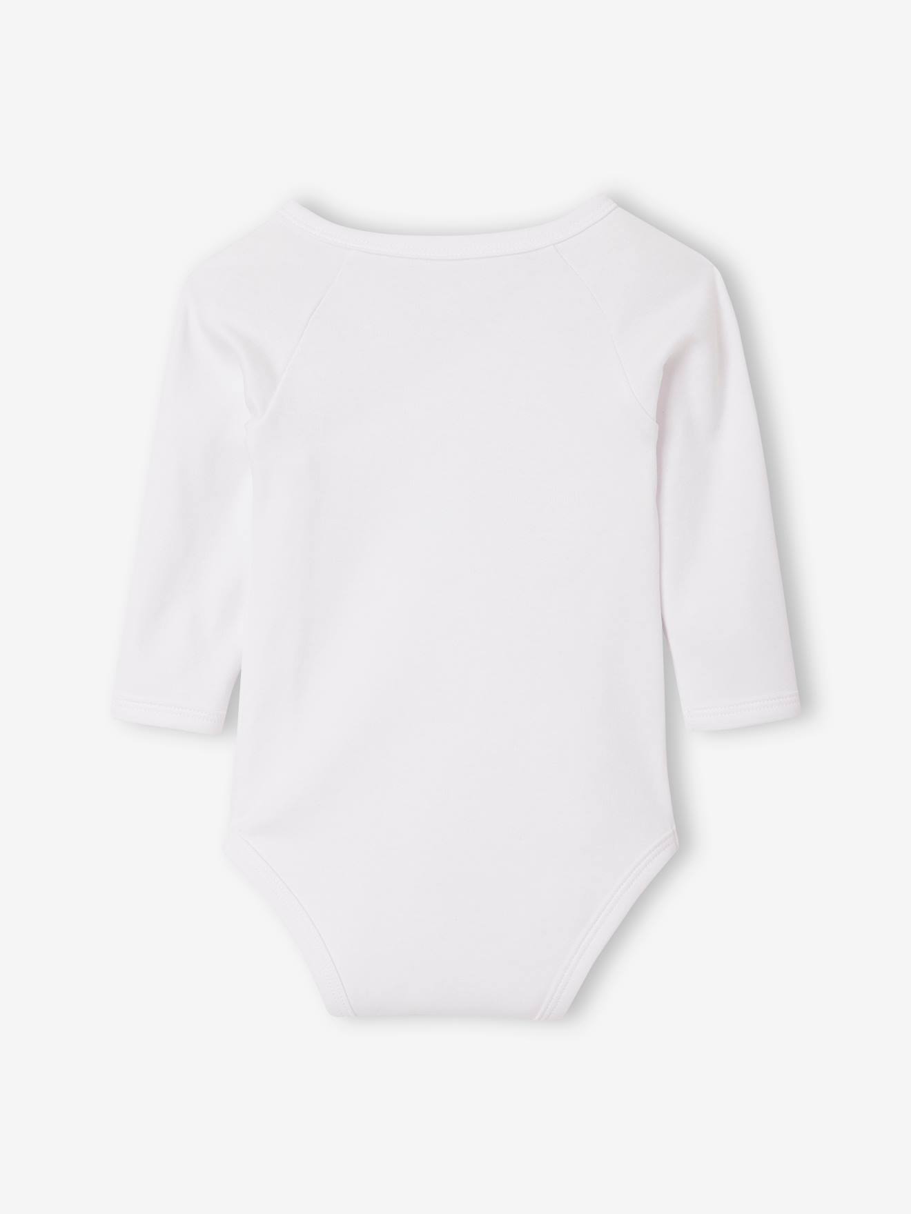 Lot de 5 bodies manches longues bébé ouverture naissance mauve