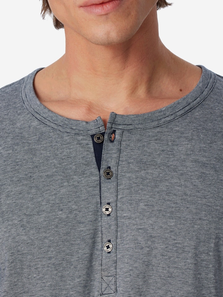 Schiesser Pyjama Ebony in Blau günstig kaufen