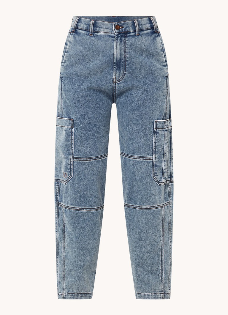 Jeans a vita alta affusolati 10DAYS con tasche applicate