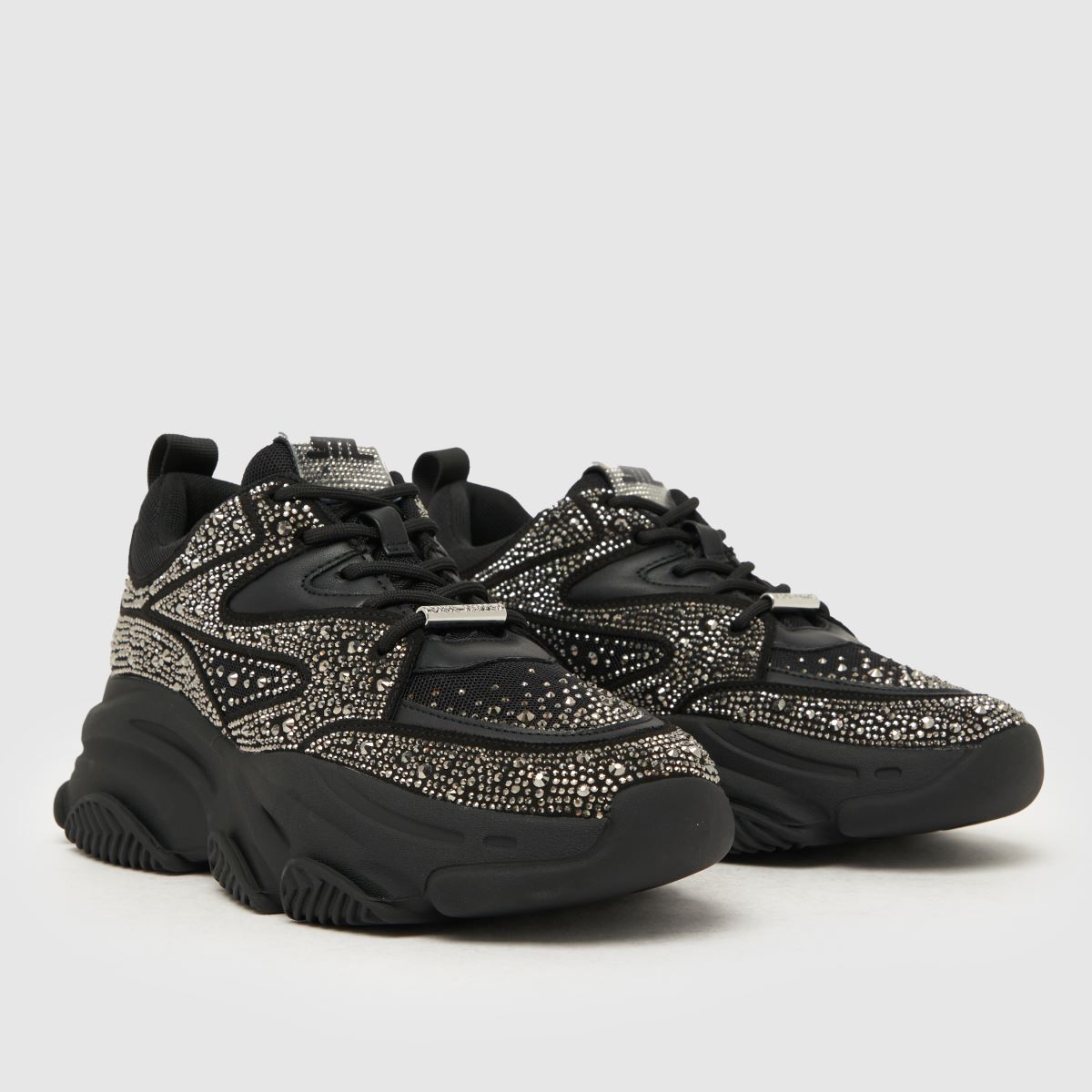 Steve Madden – Privy-sneakers i svart och silver