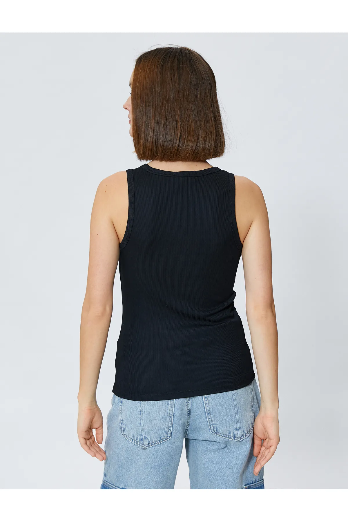 Koton  Basic-Tanktop mit geripptem Neckholder-Kragen