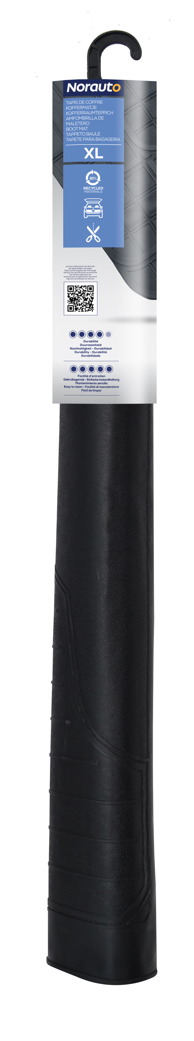 Universal Kofferraummatte aus PVC von Norauto, Größe XL, 130 x 100 cm in Schwarz, 1 Stück - ATU