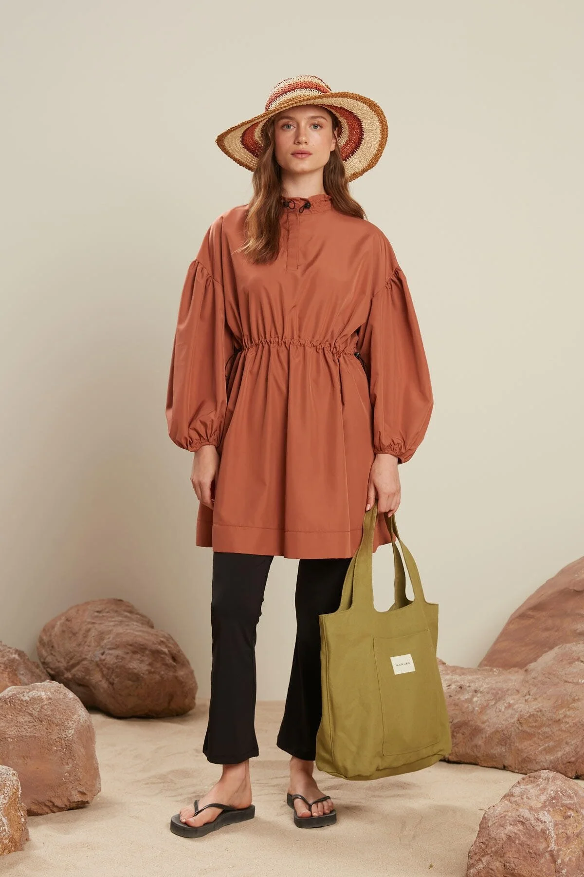 Manuka  HIJAB REGENMANTEL BADEANZUG ORANGE