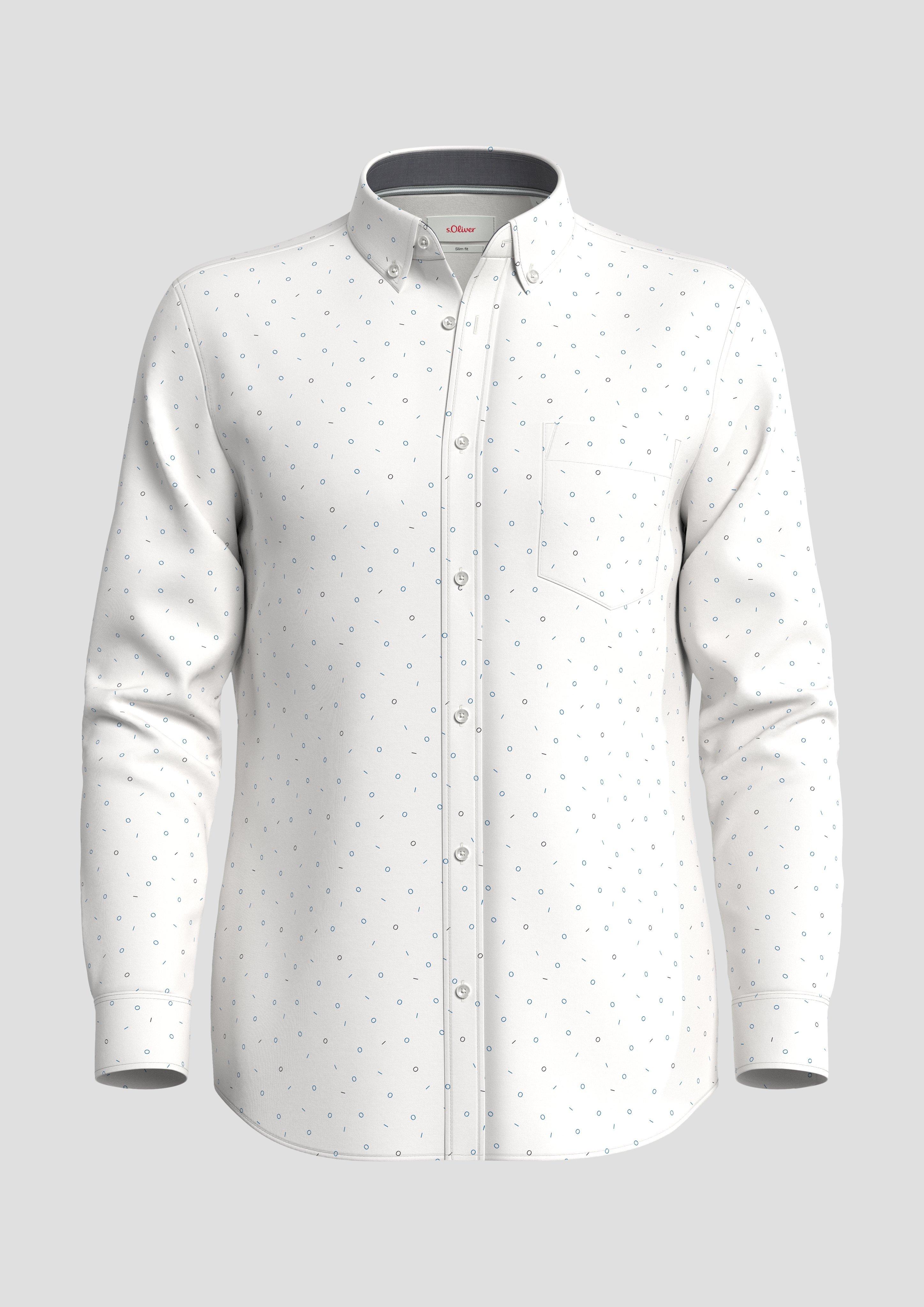Slim: Hemd mit Allover-Print  2137948-01A1