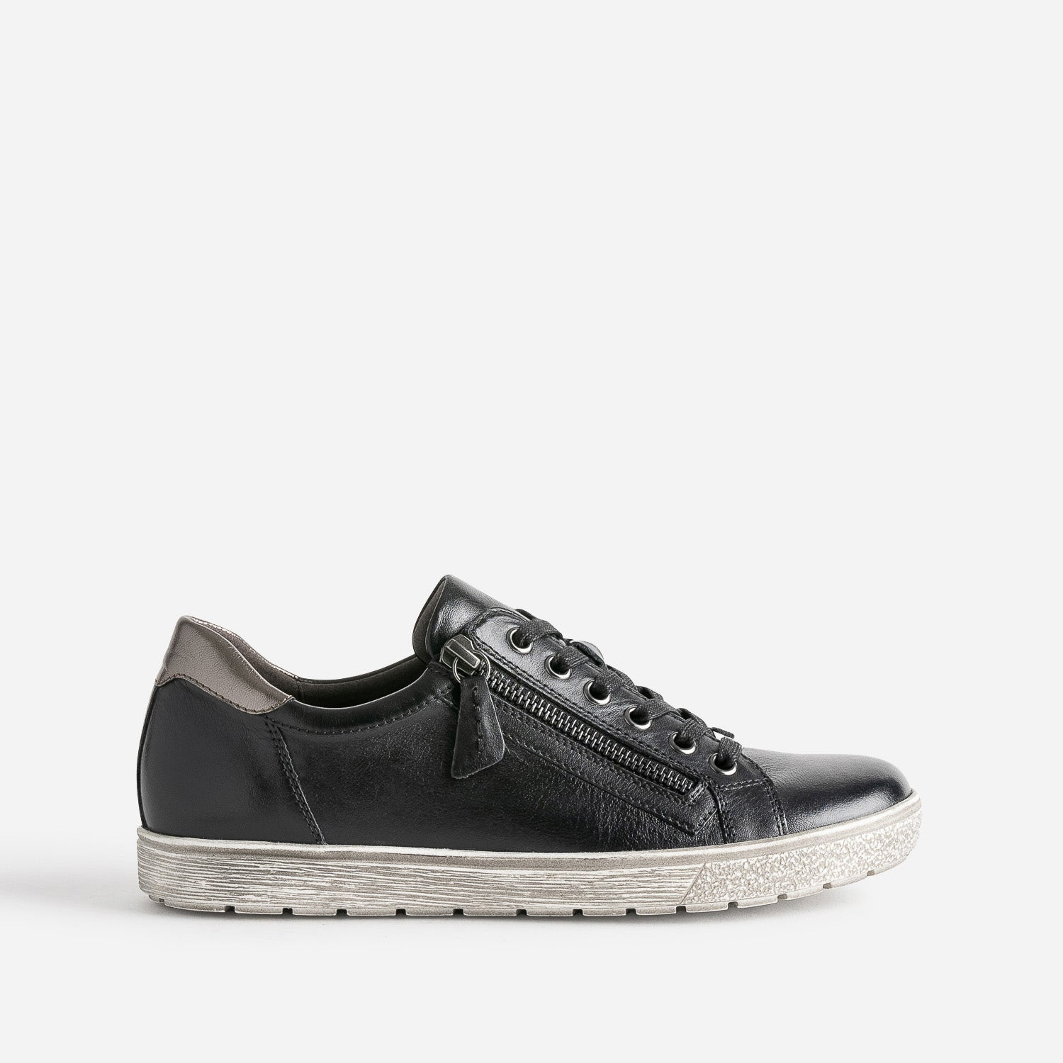 Tennis CAPRICE noire en cuir