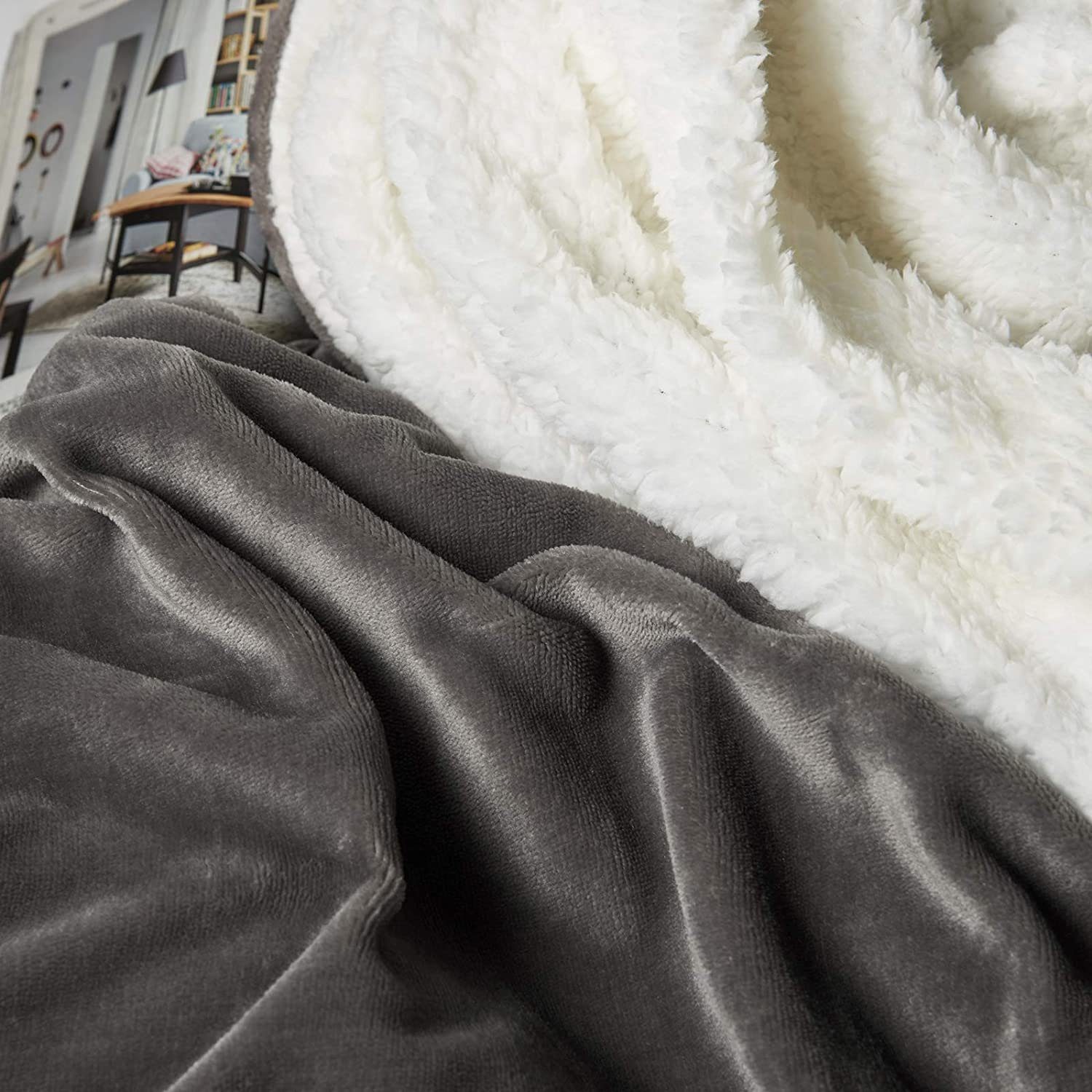 Wohndecke, Woltu, super Dicke Warme Fleecedecke Kuscheldecke Sofadecke