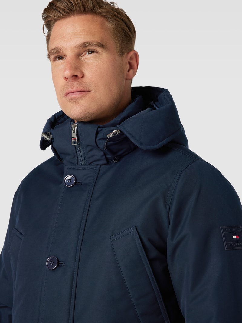 Parka mit abnehmbarer Kapuze Modell 'ROCKIE' in marineblau