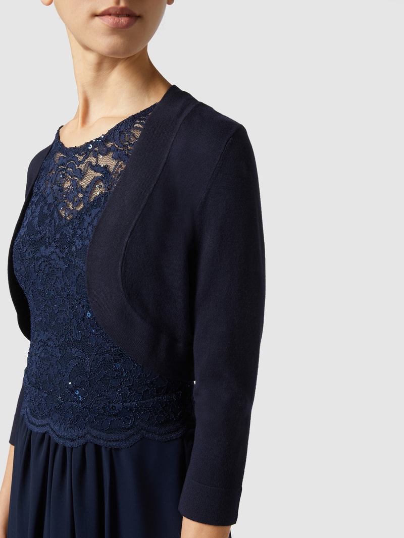 Cocktailjacke aus Feinstrick in marineblau meliert