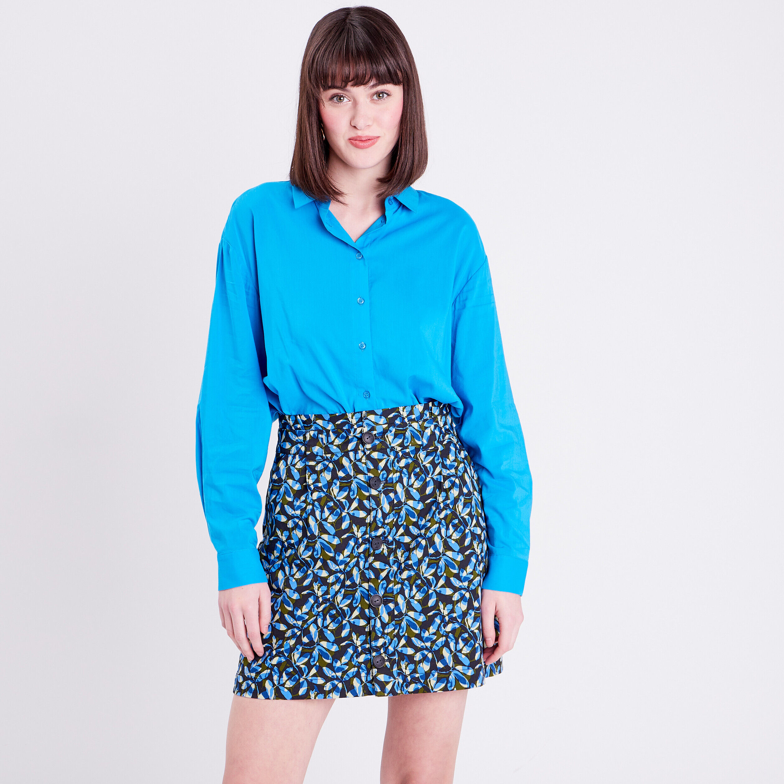 Chemise à manches longues bleu femme | Cache Cache