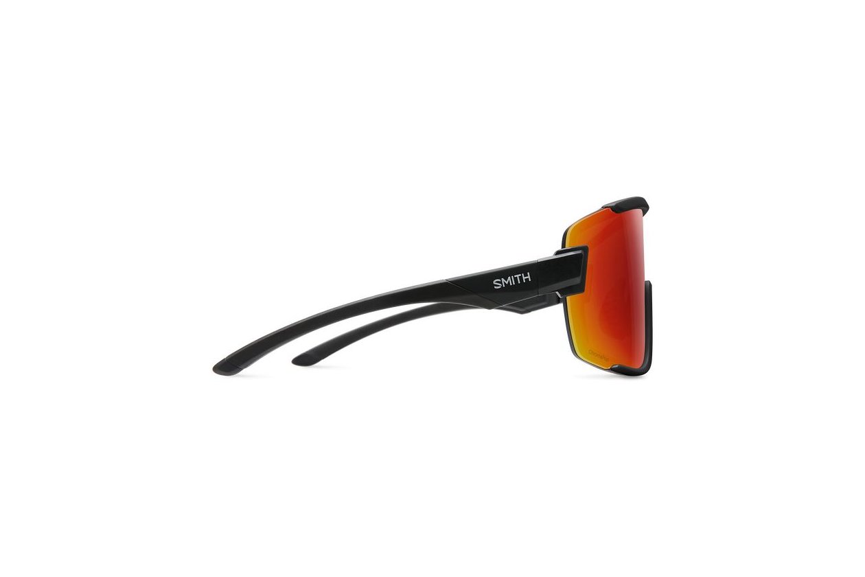 Smith Wildcat Matte Black - ChromaPop Red Mirror