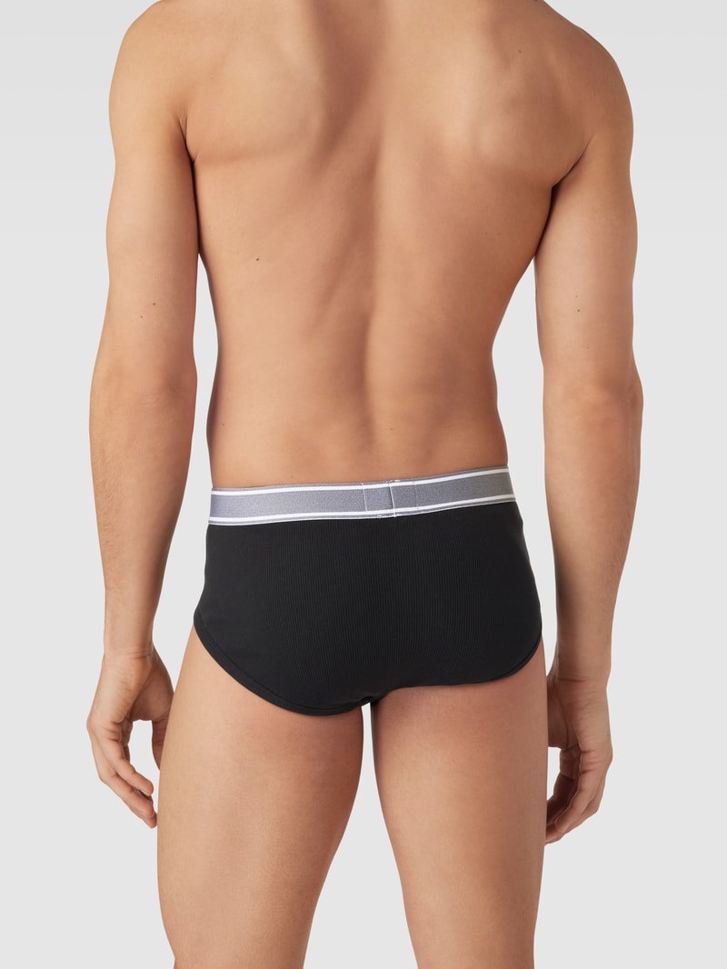 Slip mit Feinripp in schwarz