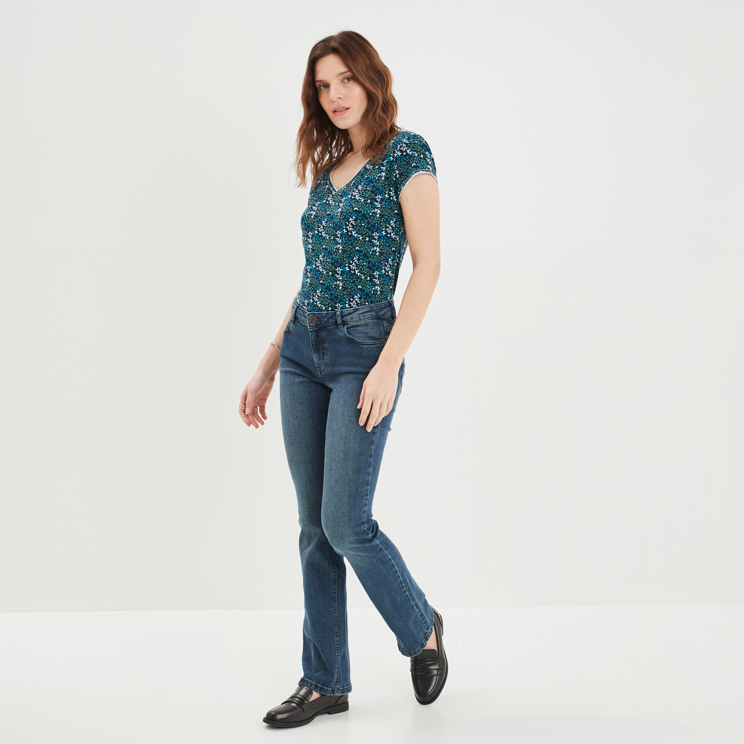 Jeans bootcut taille normale denim dirty femme | La Halle