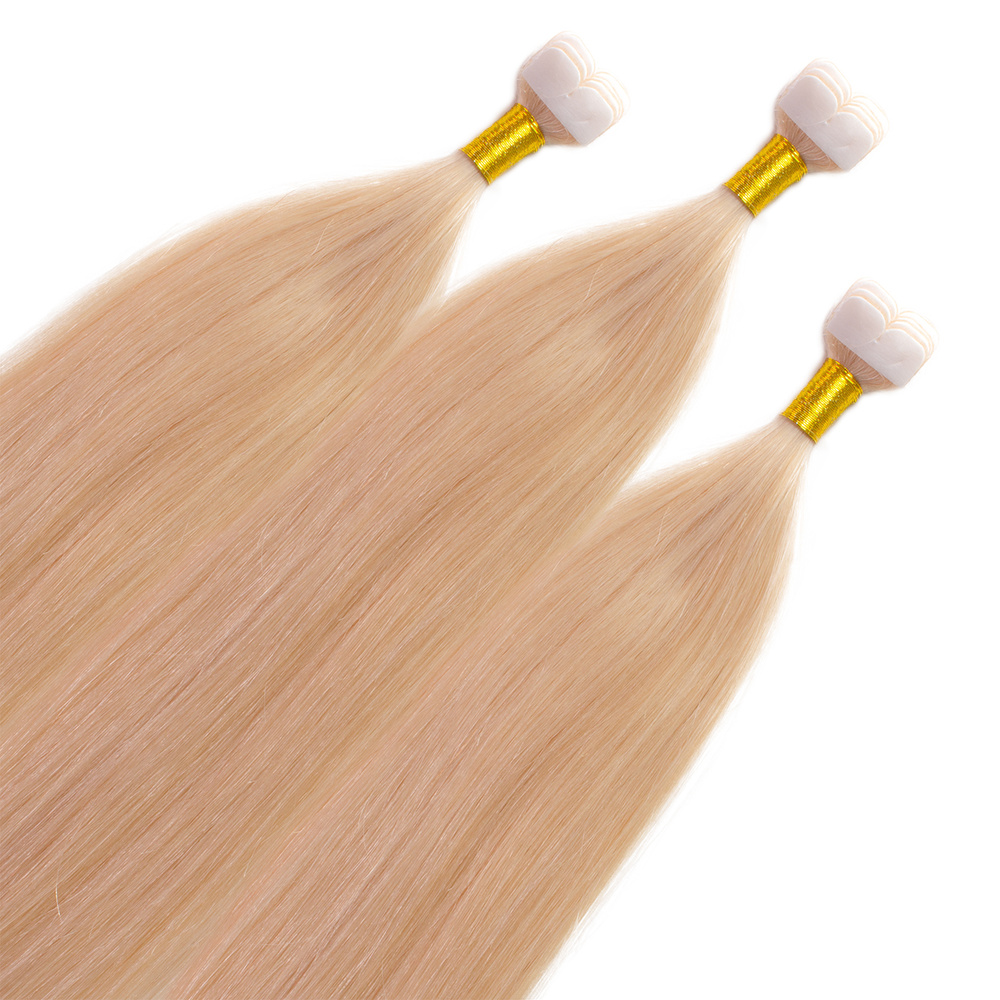 hair2heart Extensions adhesives Mini Tape Premium cheveux naturels #18 Noisette extensions