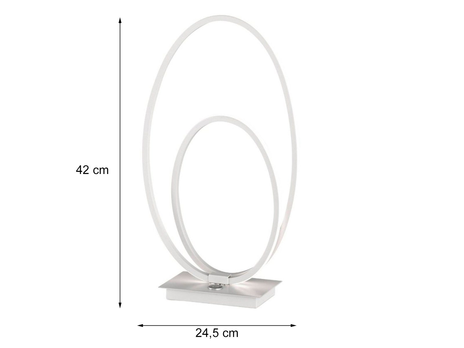 WOFI LED Tischleuchte, Dimmfunktion, LED fest integriert, Warmweiß, groß, dimmbar, ausgefallene Designer Lampe Fensterbank Weiß, Höhe 42cm