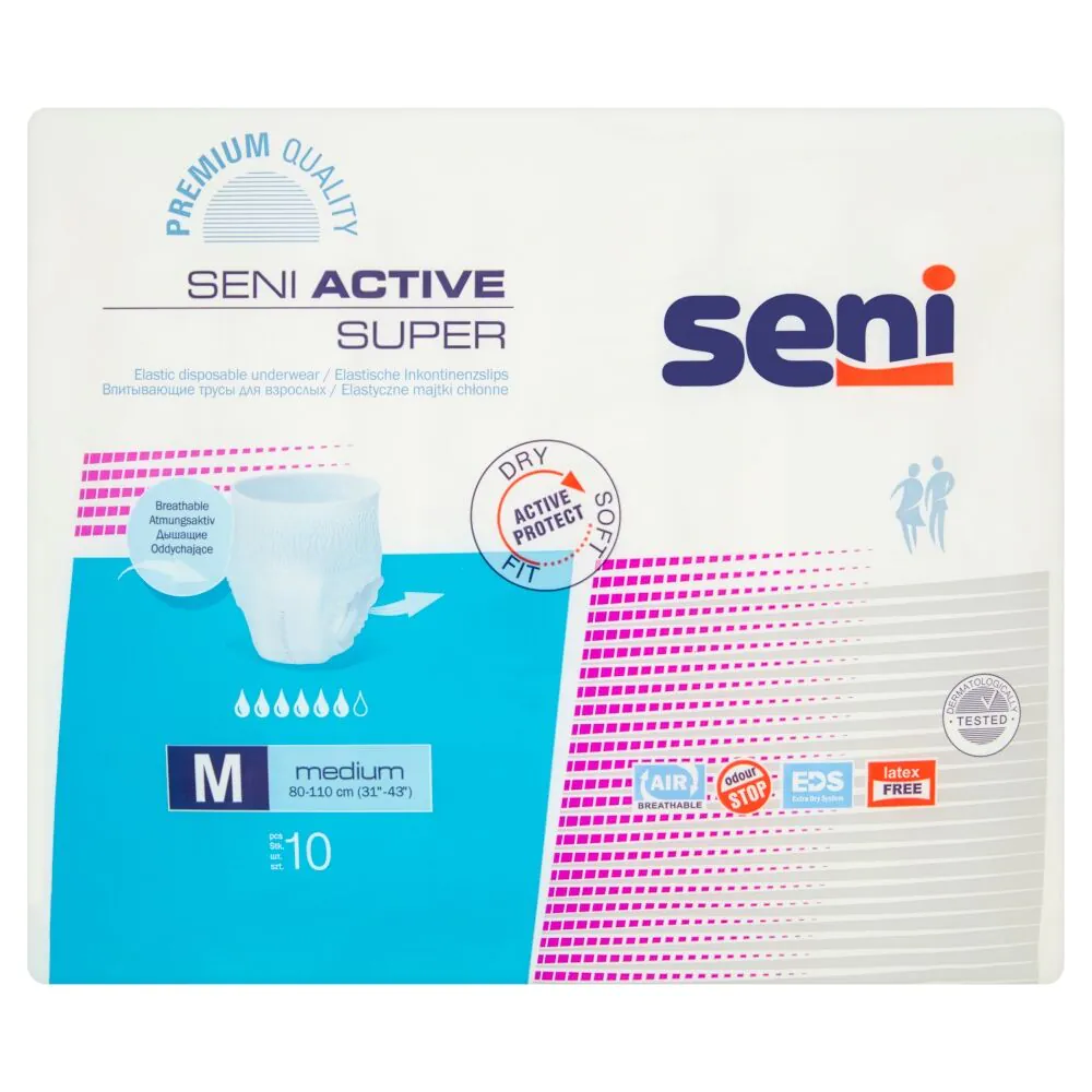 Seni Active itin elastingos sugeriančios kelnaitės, 80–110 cm, vidutinio dydžio