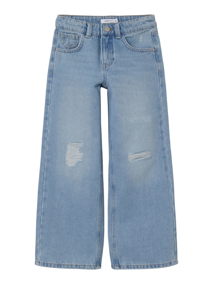 name it Wide Leg Jeanshose in light blue denim günstig kaufen