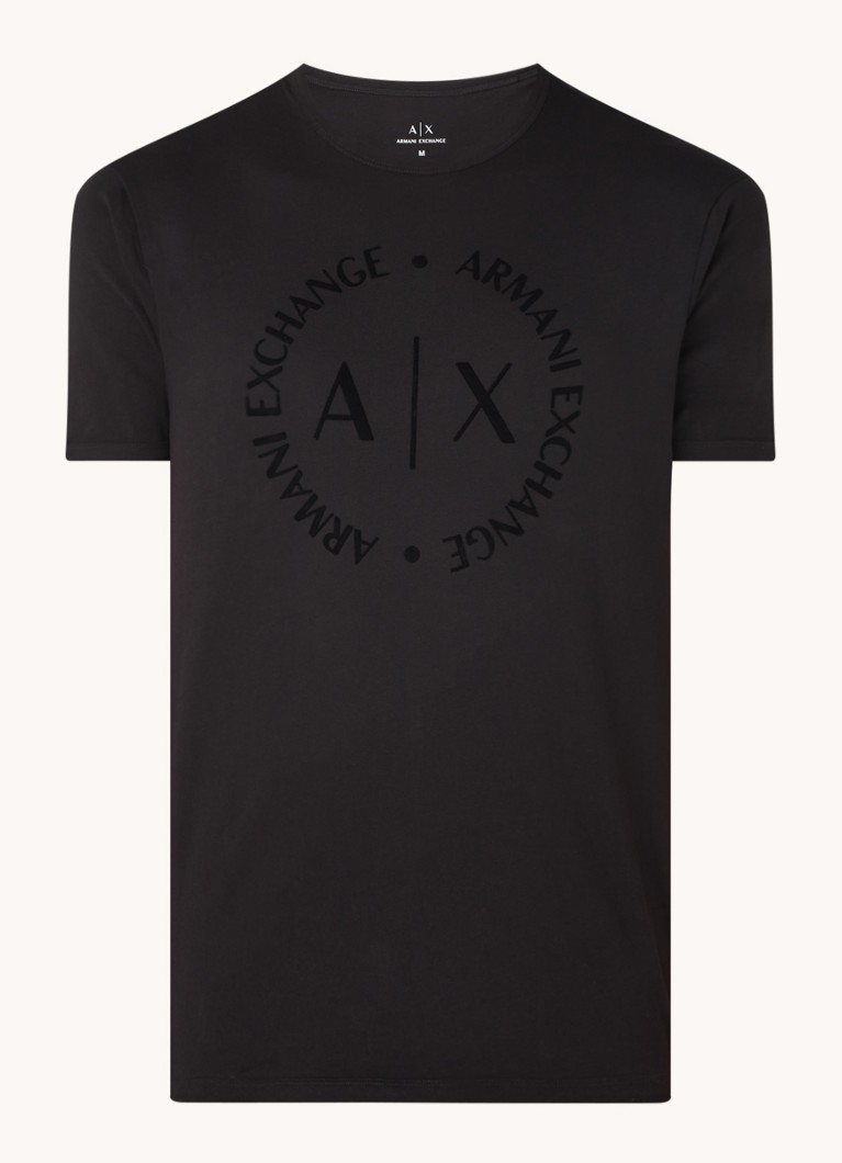 Armani Exchange T-krekls ar pūkaina logotipa apdruku