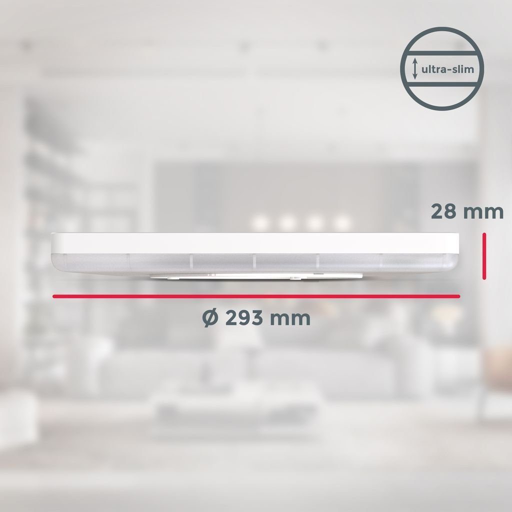 B.K.Licht Deckenleuchte LED Decken-Panel 293x293x28mm dimmbar Backlight Ultra-flach - BKL1311, Dimmfunktion, LED fest integriert, Neutralweiß, Deckenlampe 18W 2400lm Memory-Funktion 4000K neutralweiß - Farbe: Weiß
