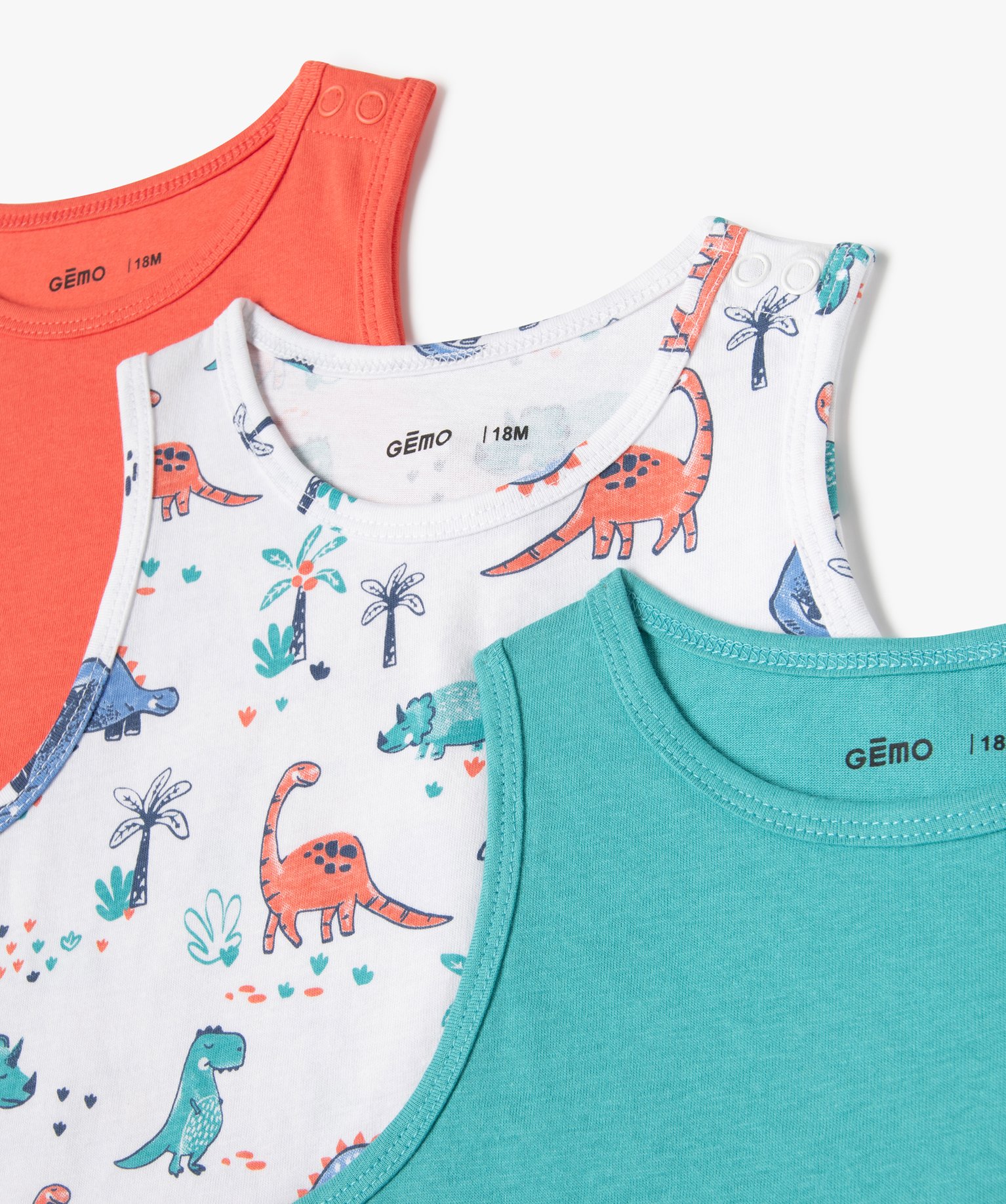 Débardeur bébé Garçon imprimé (lot de 3) blanc | GEMO