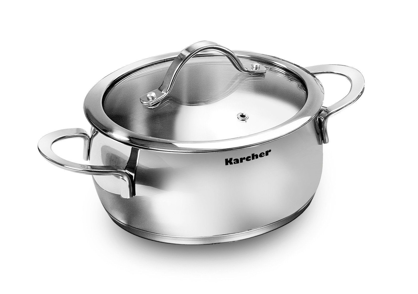 Karcher Topf-Set Lara, Edelstahl (7-tlg), inkl. 5 Glasdeckel, Induktion