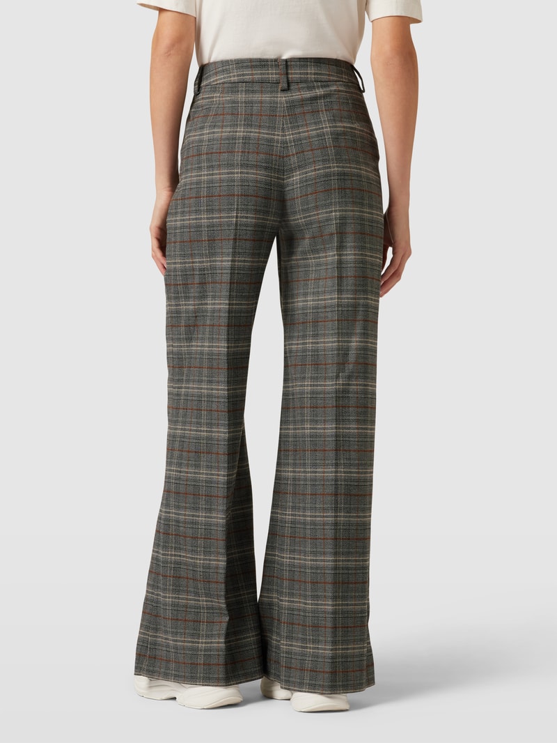 Stoffhose mit Tartan-Karo und Bügelfalten in anthrazit