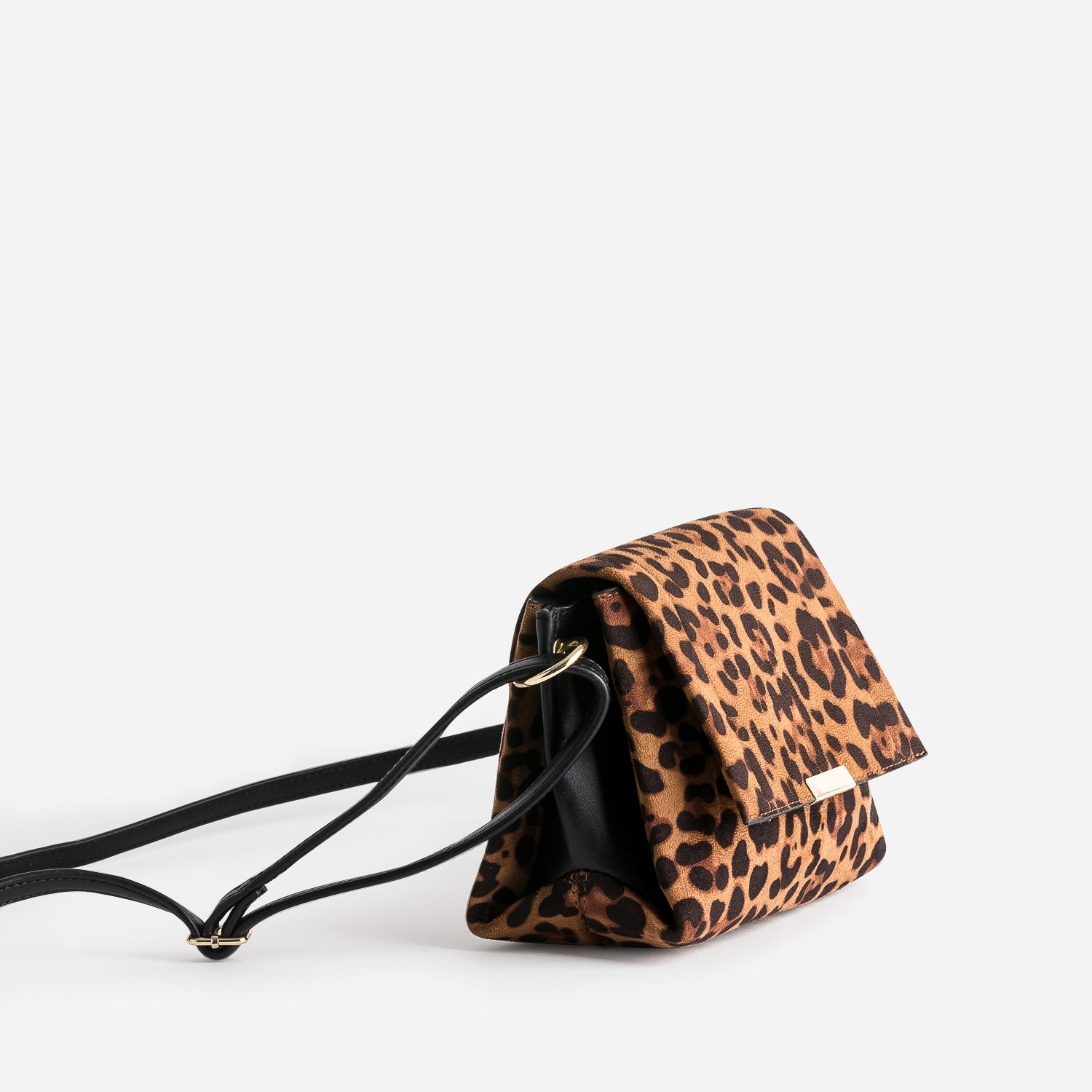 Petit sac à main camel à motif léopard