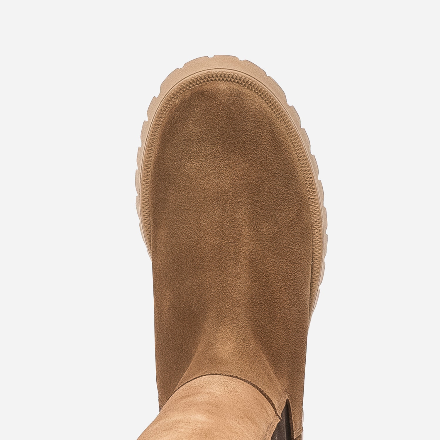 Botte camel TEXTO cuir velours semelle crantée