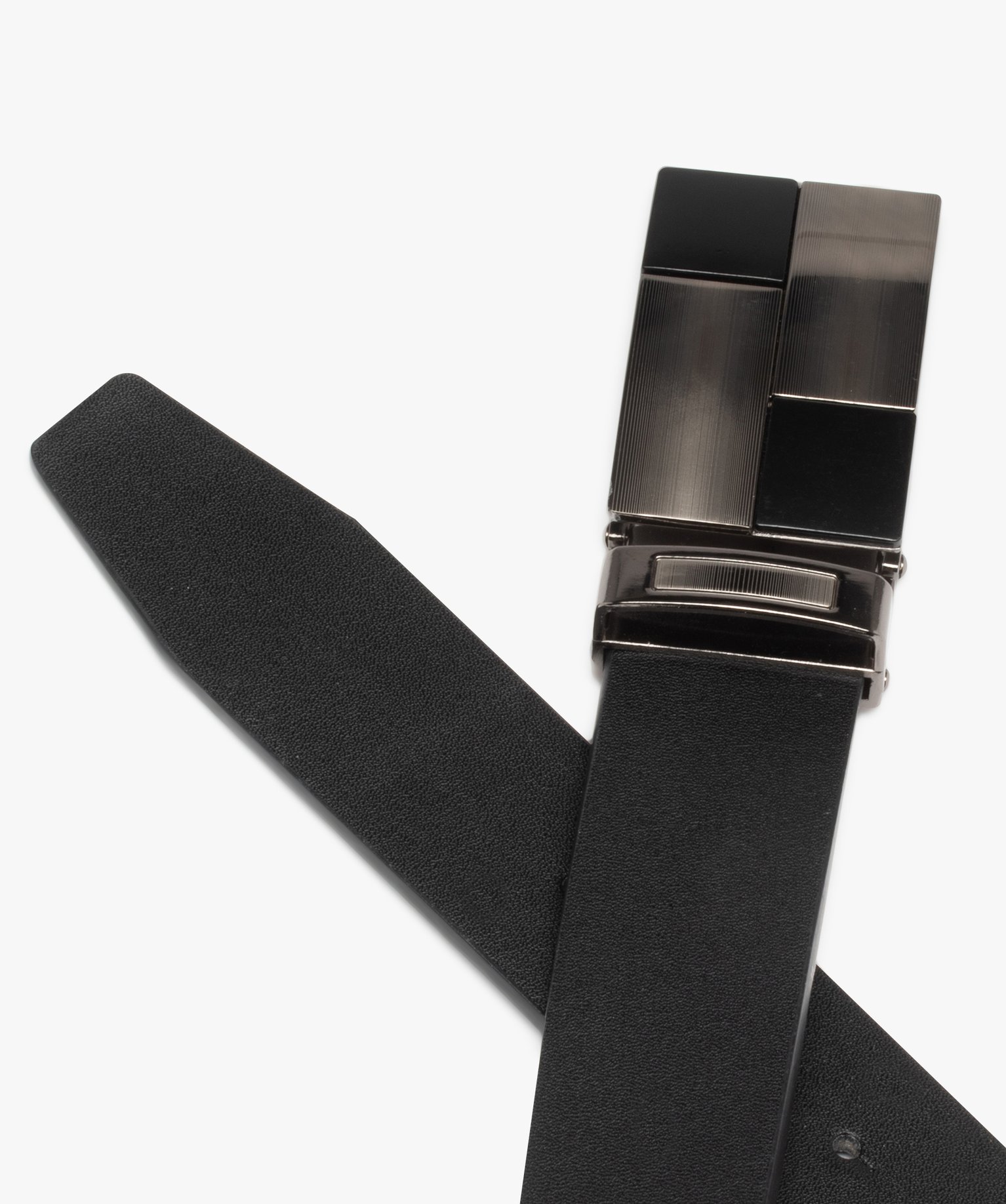 Ceinture unie avec boucle plate fantaisie homme noir | GEMO