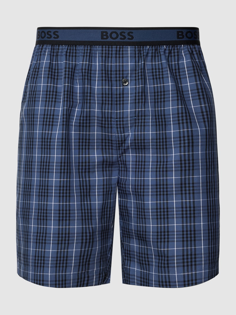 Pyjama-Shorts mit Karomuster in blau