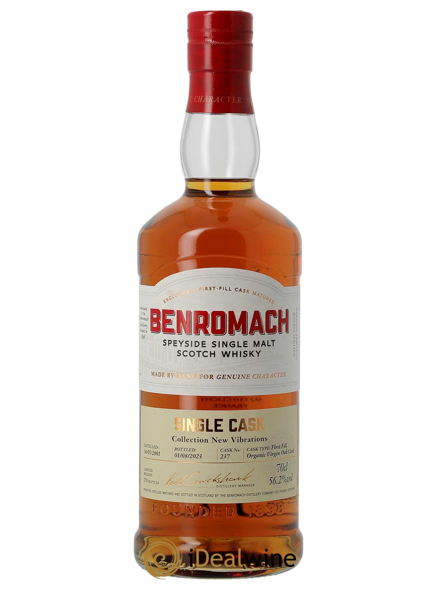 Whisky Benromach 22 ans 2001 Organic  2001 - Lot de 1 Bouteille