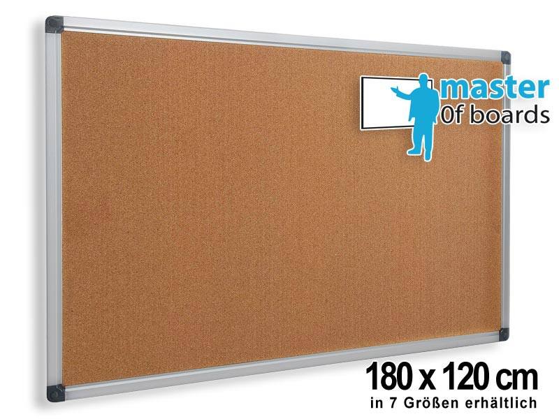 Master of Boards Kork-Pinnwand mit Alurahmen 180x120 cm