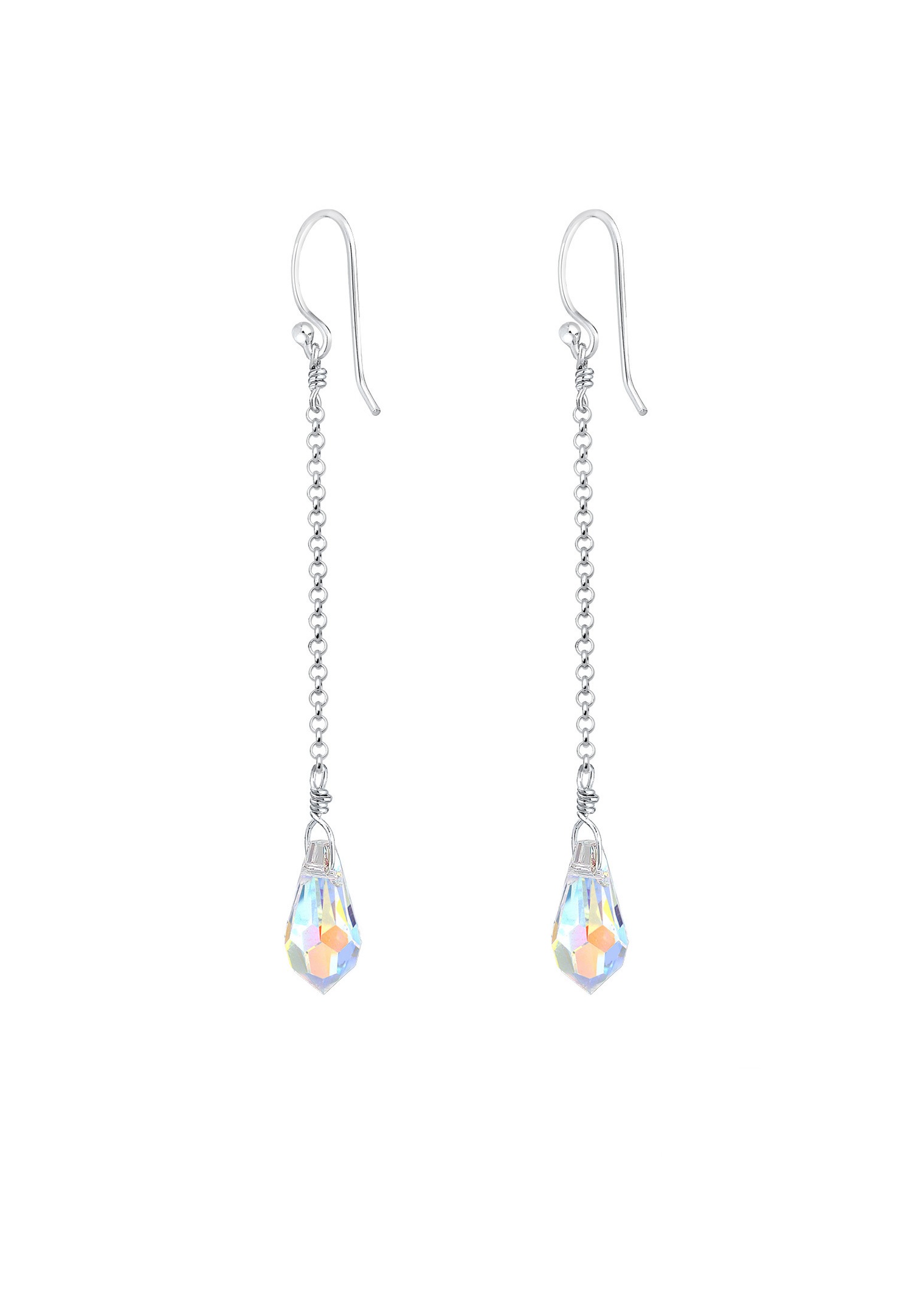 Orecchini pendenti Elli con cristalli in argento 925
