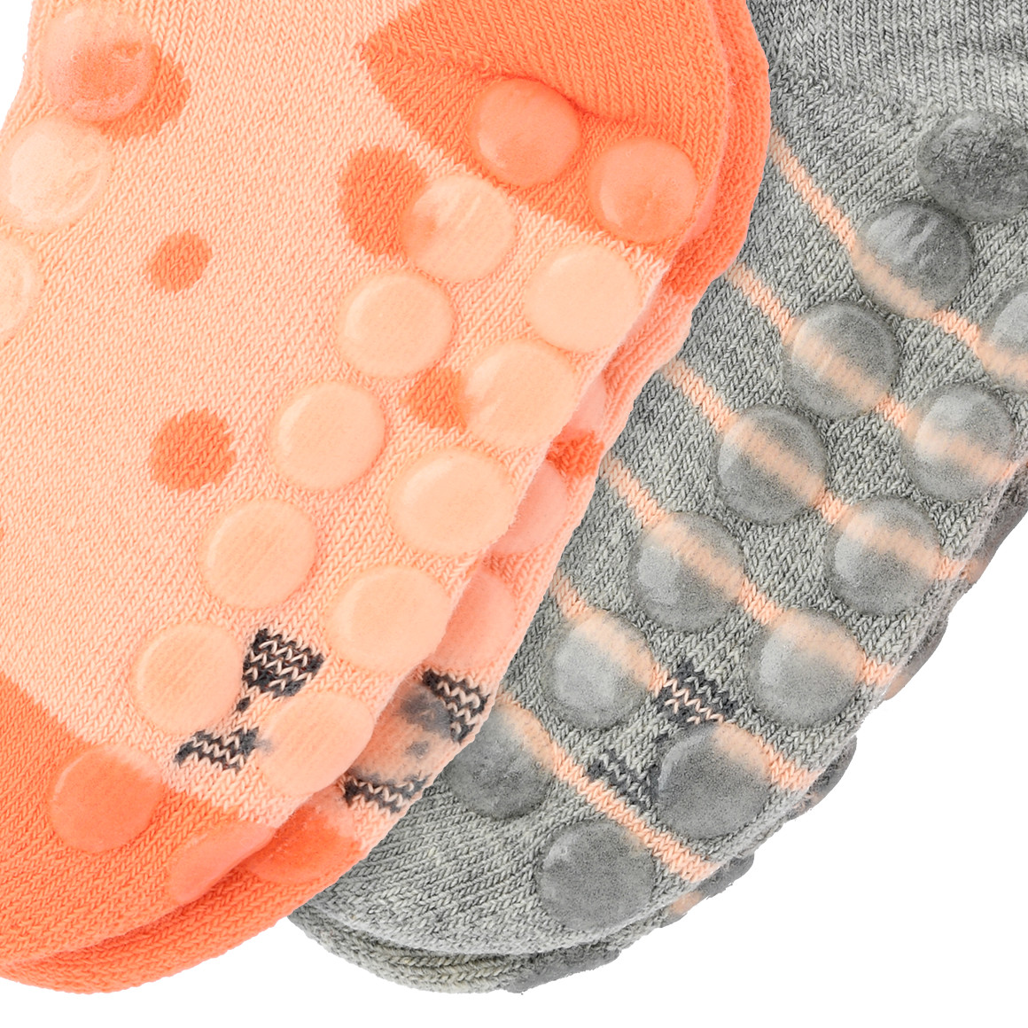 2 Paar Baby Krabbelsocken mit Punkte-Allover