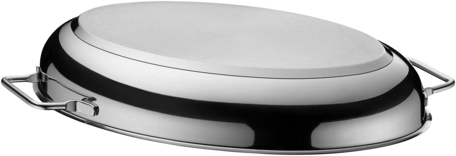 WMF Bräter, Cromargan® Edelstahl rostfrei 18/10 (1-tlg., Bräter oval, Induktionsdeckel, Bräter-Einsatz, Bratenthermomter)