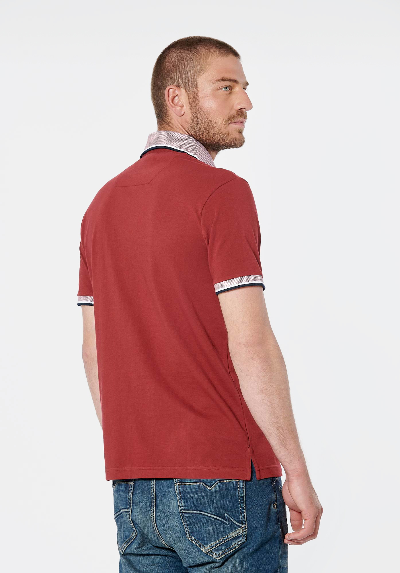 RAFA   Polo bordeaux homme 100% coton