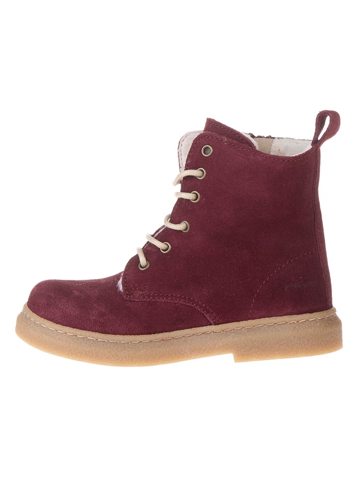 POM POM Leder-Winterboots in Rot günstig kaufen