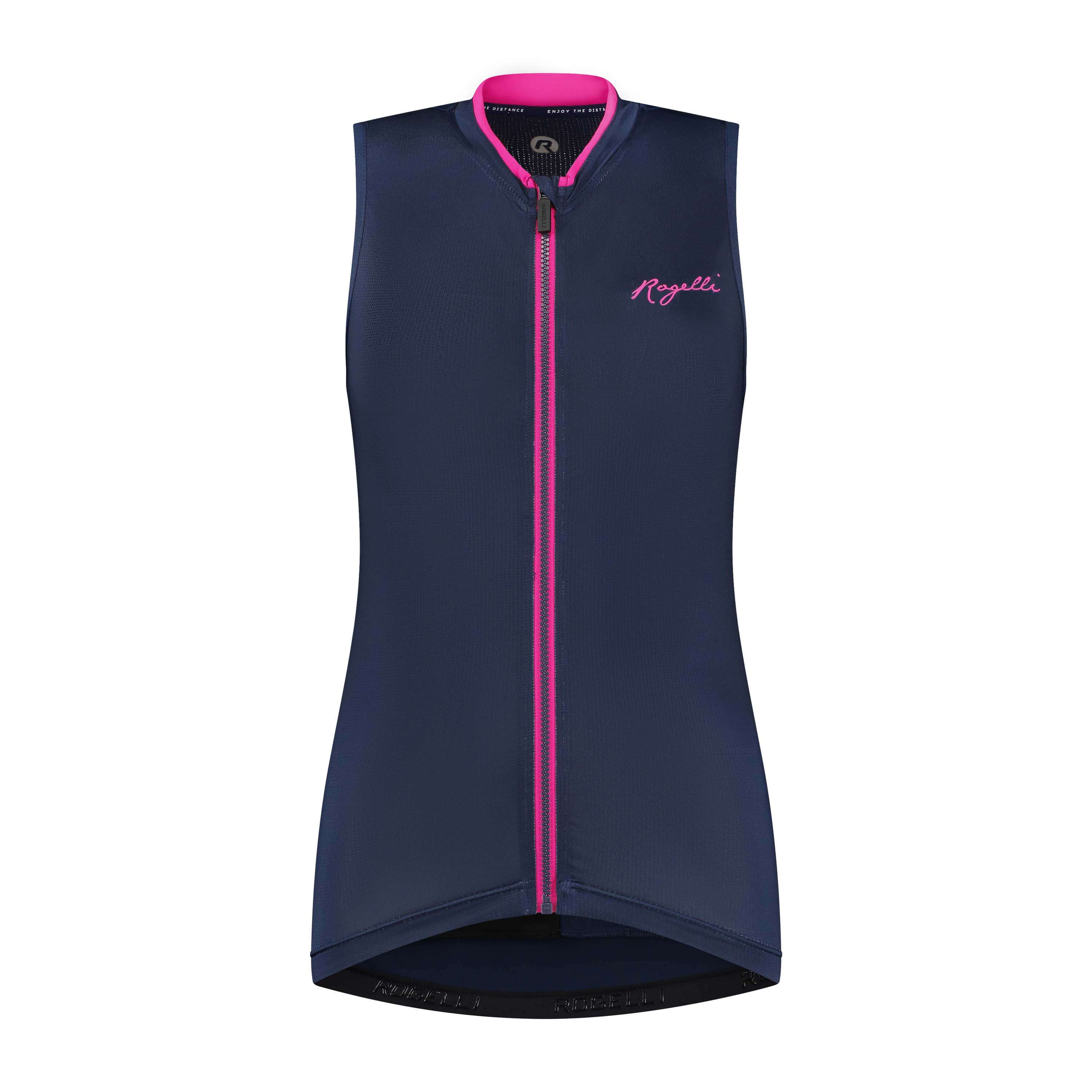 Rogelli Essential Blau/Rosa Damen Radtrikot Ärmellos