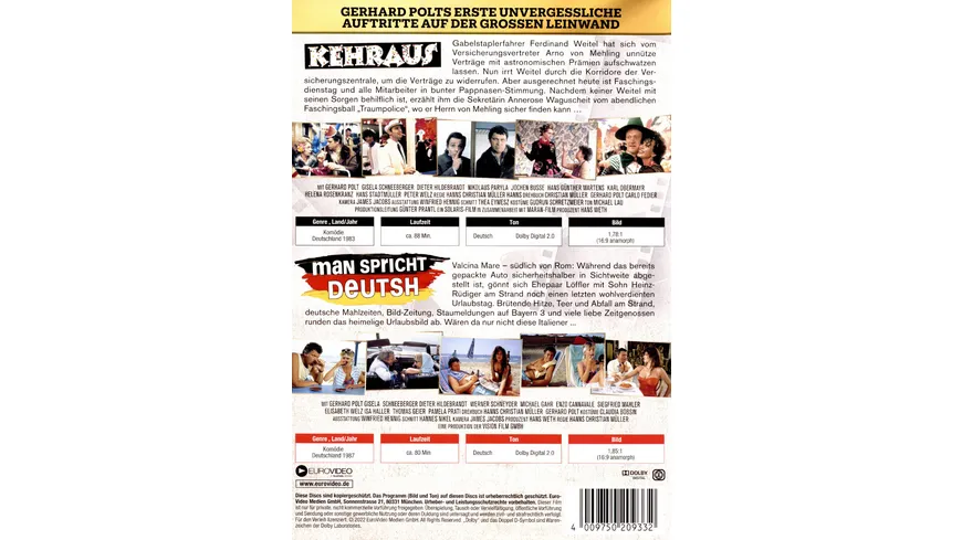 Gerhard Polts legendäre Kinodebüts - Man spricht Deutsh / Kehraus  [2 DVDs]