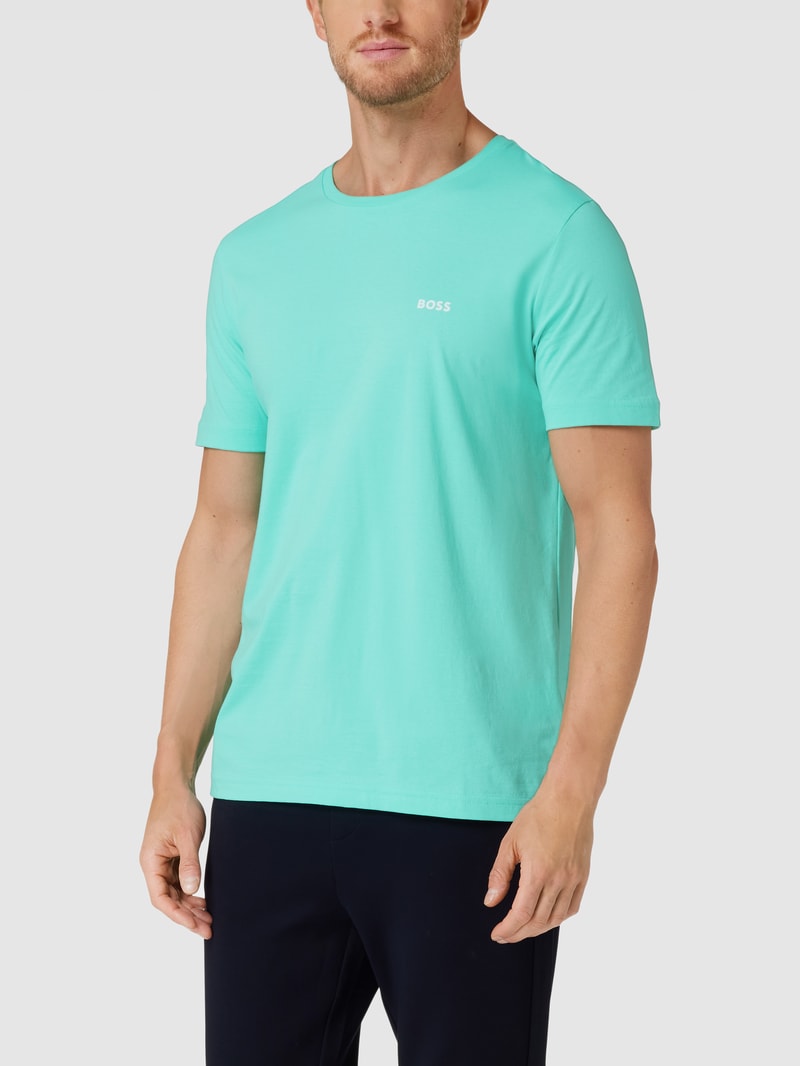 T-Shirt mit Label-Print Modell 'Tee 7' in hellgrün