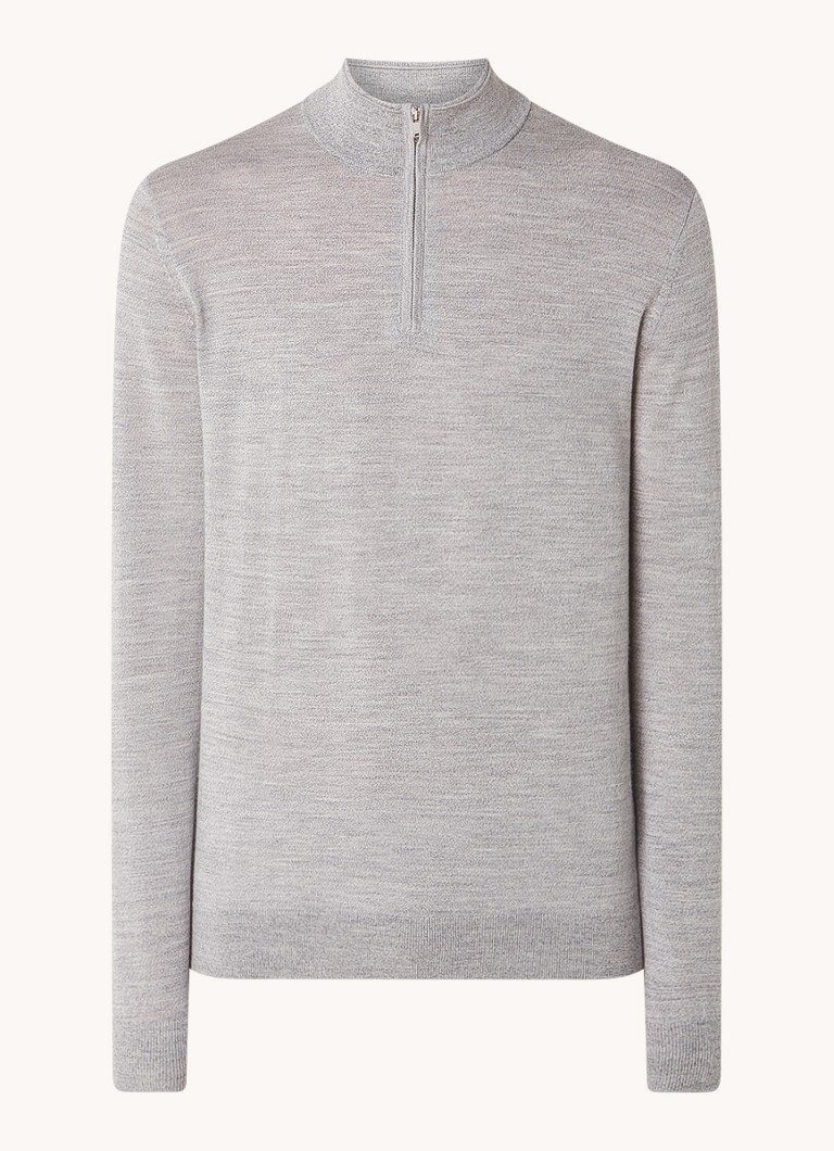 Πουλόβερ Reiss Blackhall από λεπτό πλεκτό μαλλί Merino με μισό φερμουάρ
