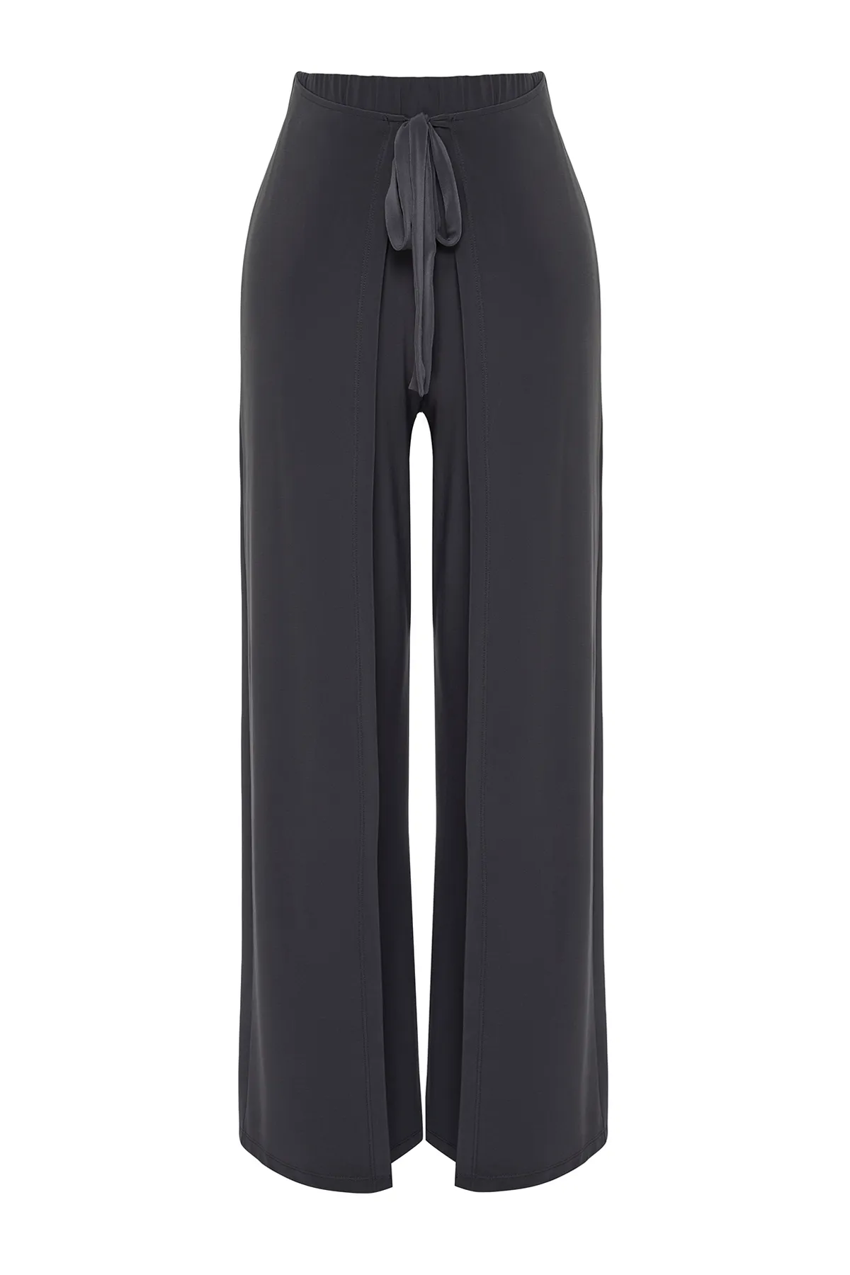Trendyol Collection  Anthrazitfarbene, flexible Hose mit Schlitz und Schnürung TWOSS24PL00135