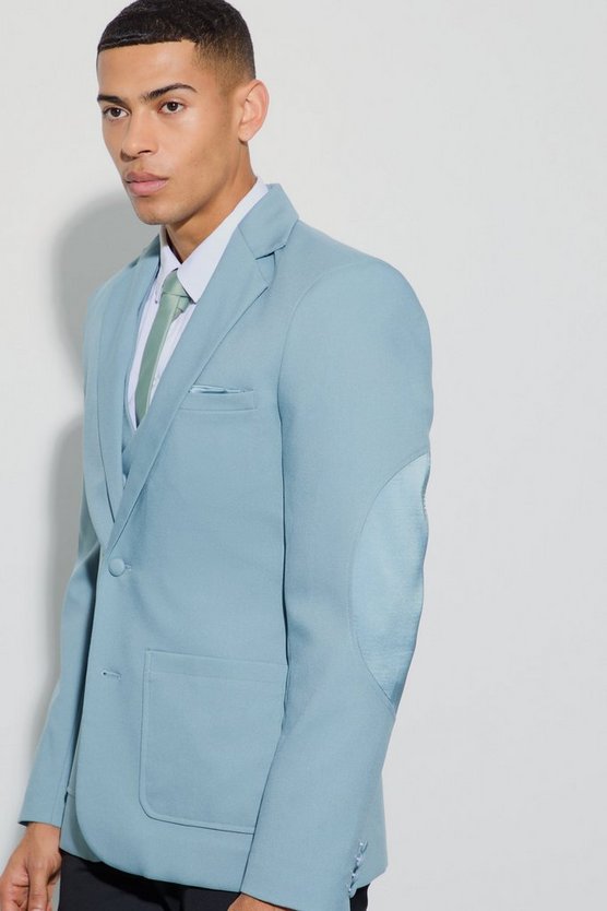 Strukturierter Slim-Fit Blazer mit Aufnähern